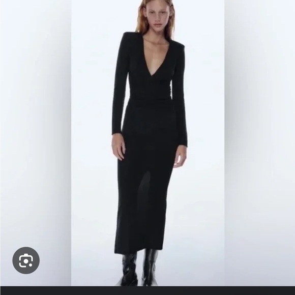 ZARA NWT Draped Knitwear Maxi Dress. Size S - Picture 1 of 9